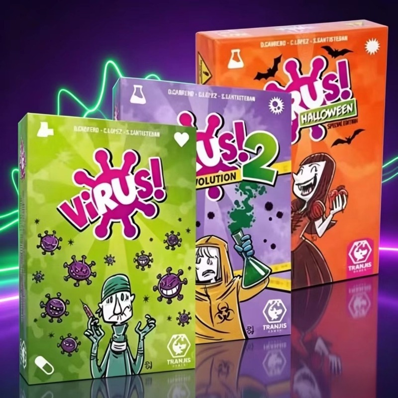Board Game Virus - ชุดเกมการ์ดกลยุทธ์สำหรับครอบครัว ซีรีส์ไวรัส 1&2 และฮาโลวีน เกมกระดานสำหรับผู้ใหญ่ ปาร์ตี้