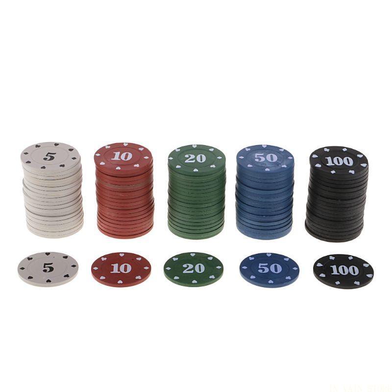 M5TC 100 ชิ้น 5 สีชิปโป๊กเกอร์ - Board Game Vault บทวิจารณ์และราคา