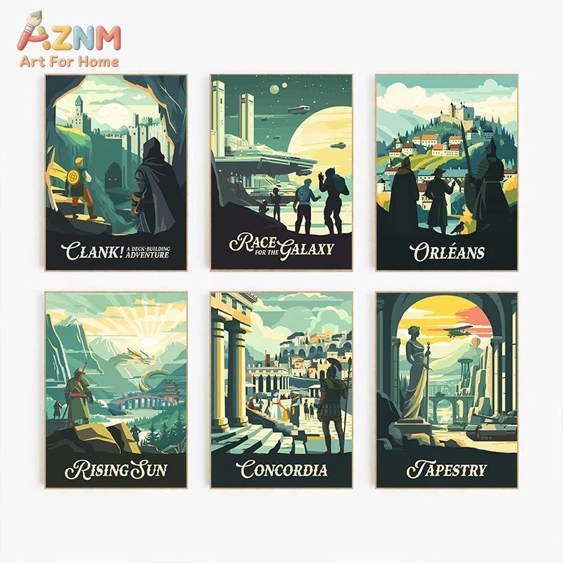 AZNM Retro Board Game Art โปสเ - Board Game Root บทวิจารณ์และราคา