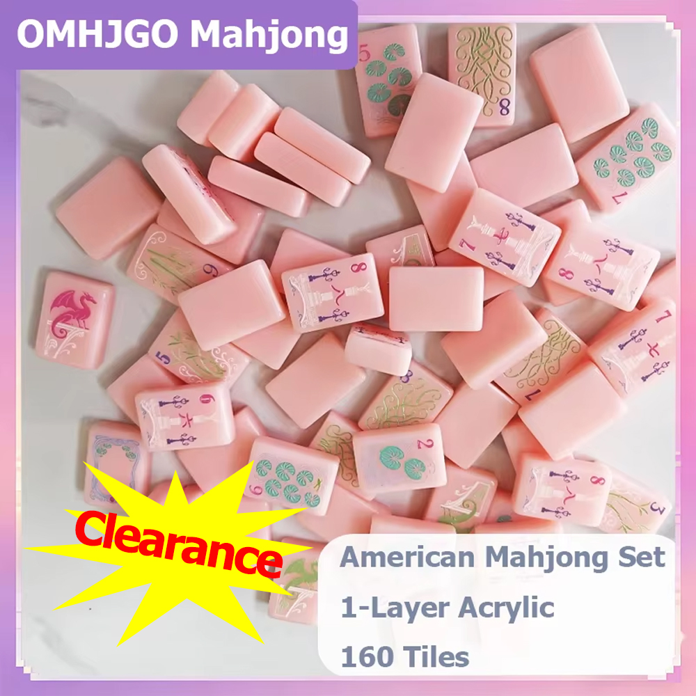 ชุดไพ่นกกระจอกอเมริกันสีชมพูสด - Board Game Mahjong บทวิจารณ์และราคา
