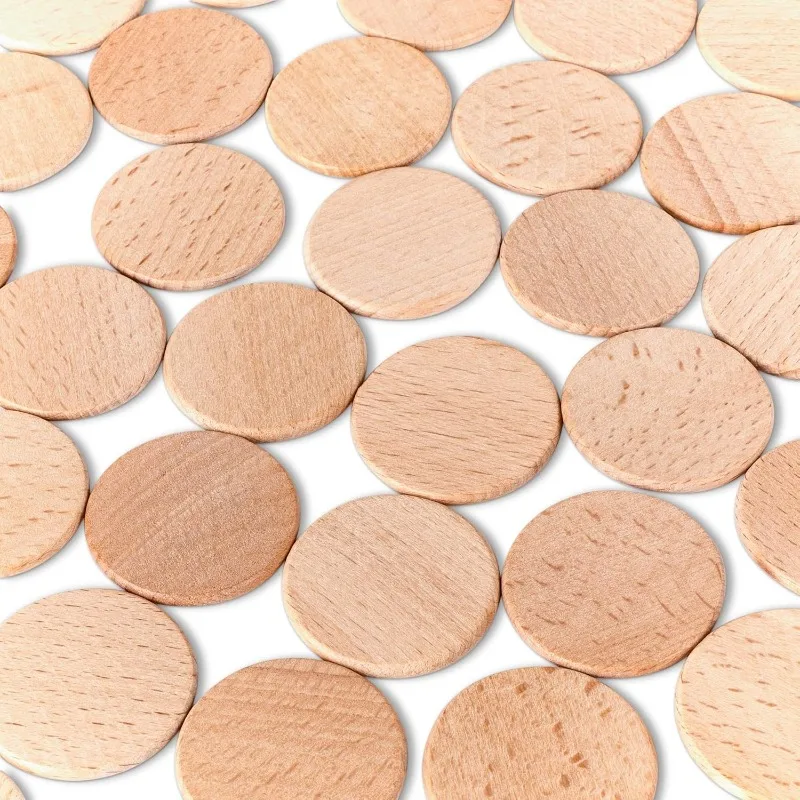 แผ่นไม้วงกลมแบบไม่เคลือบผิว 50 - Board Game With Chips บทวิจารณ์และราคา