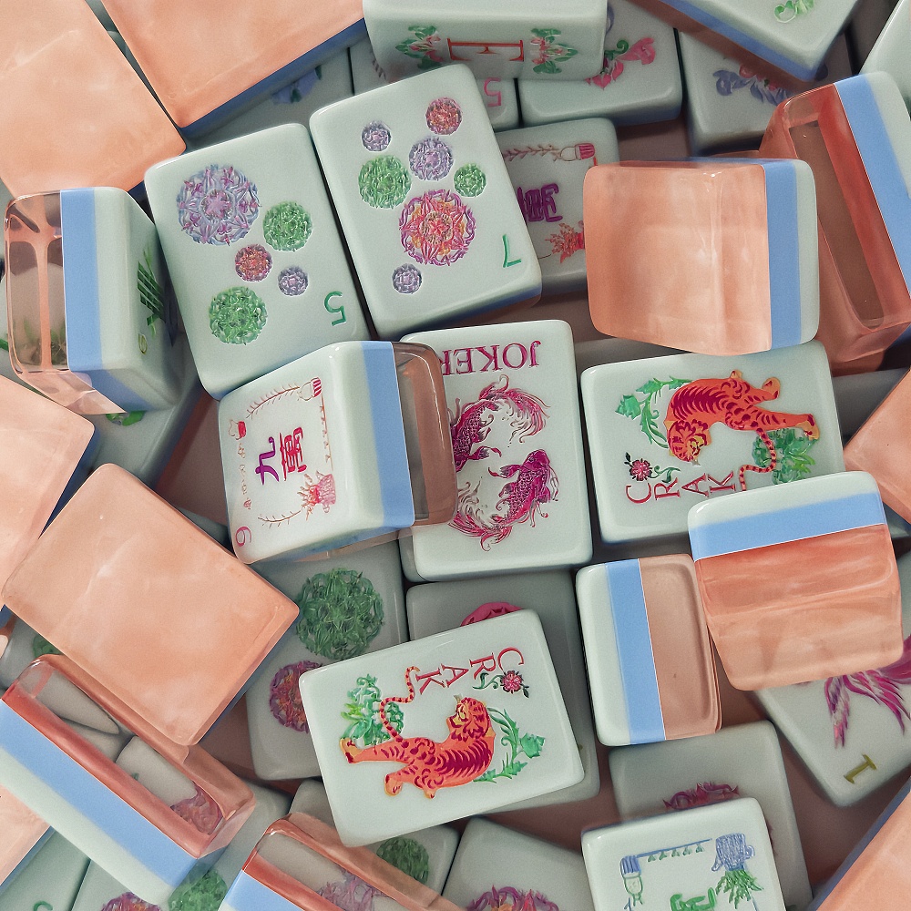 ชุดไพ่นกกระจอกอะคริลิคสีชมพูมุ - Board Game Mahjong บทวิจารณ์และราคา